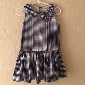 Janie + Jack Navy Gingham Plaid Dress, Size 2T